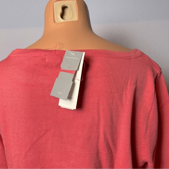 Silk Knit Hibiscus Charter Club Boatneck Top - Picture 4 of 7